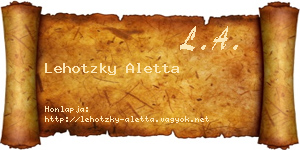Lehotzky Aletta névjegykártya